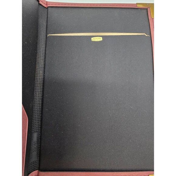 Cambridge Burgundy Leather Portfolio With Brass Accents - Picture 6 of 6